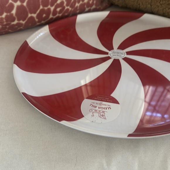 Sleigh Hill peppermint platter spinning Christmas Holiday decoration cakes donut - Picture 3 of 6